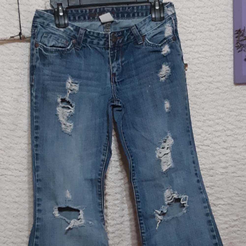 DECREE jeans Bootcut destroyed Pants B25 Womens jeans by Decree sz 7